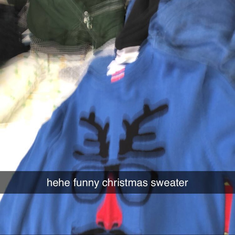 Mustache and glasses Xmas sweater